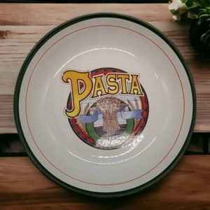 Italian Ceramic Round Pasta Delizioso Serving Bowl Large 11" Kitchen Dining